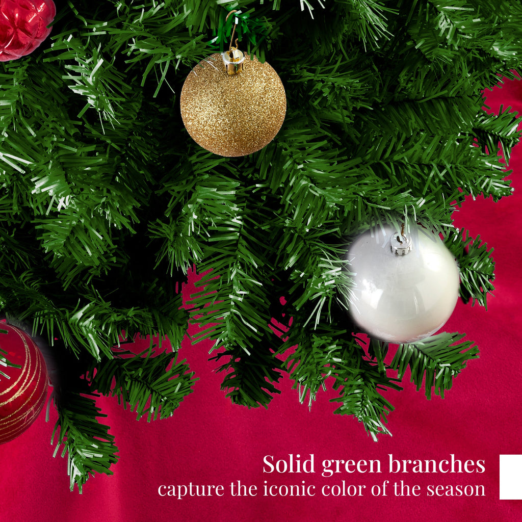 Artificial Green Christmas Tree Unlit Pine Design w/Easy Assembly