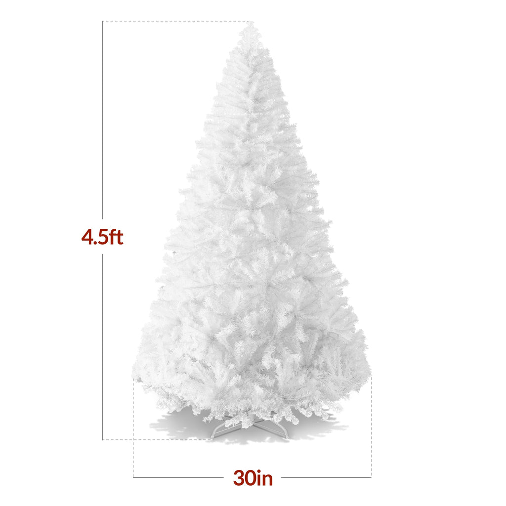 Artificial White Christmas Tree Unlit Pine Design w/Easy Assembly