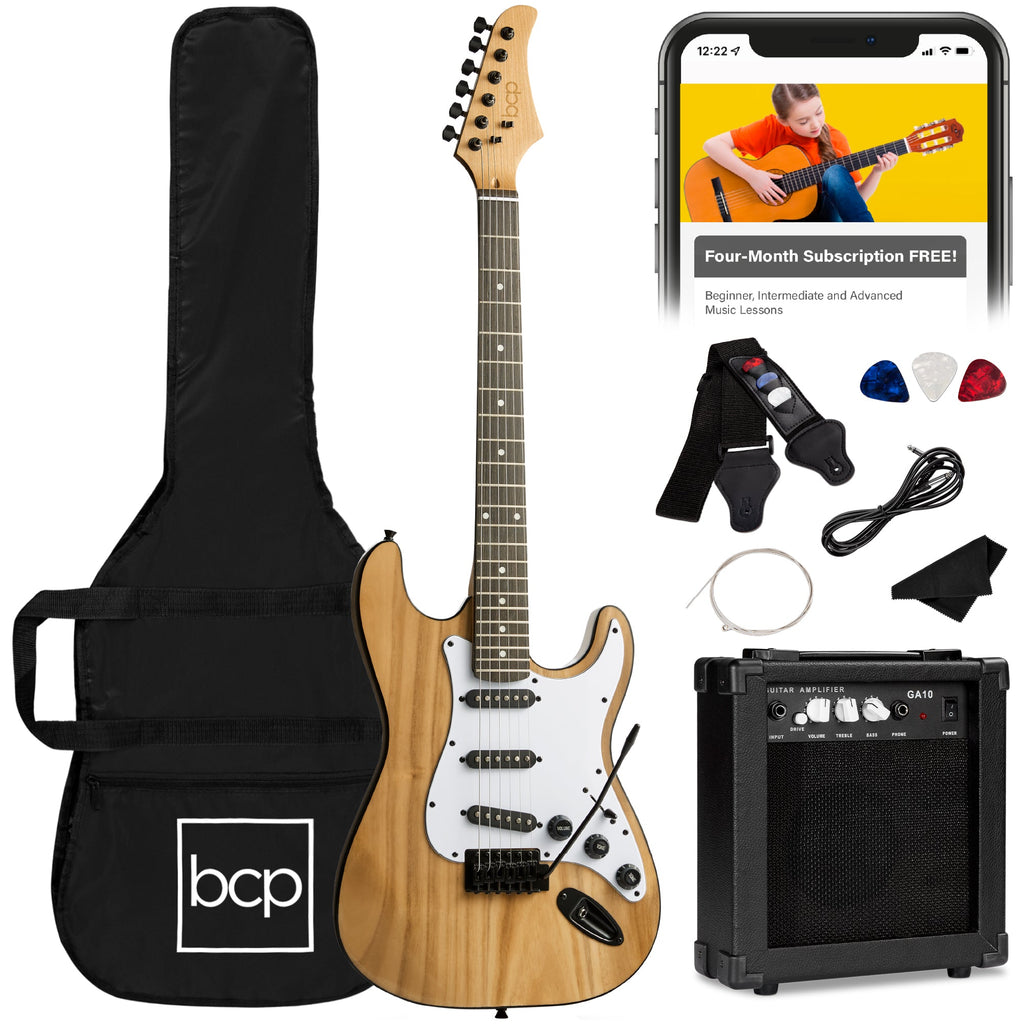 Beginner Electric Guitar Kit w/ Case 10W Amp Tremolo Bar - 39in