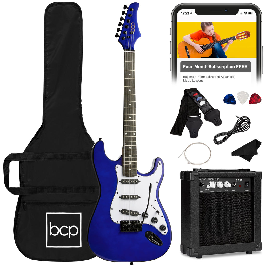 Beginner Electric Guitar Kit w/ Case 10W Amp Tremolo Bar - 39in