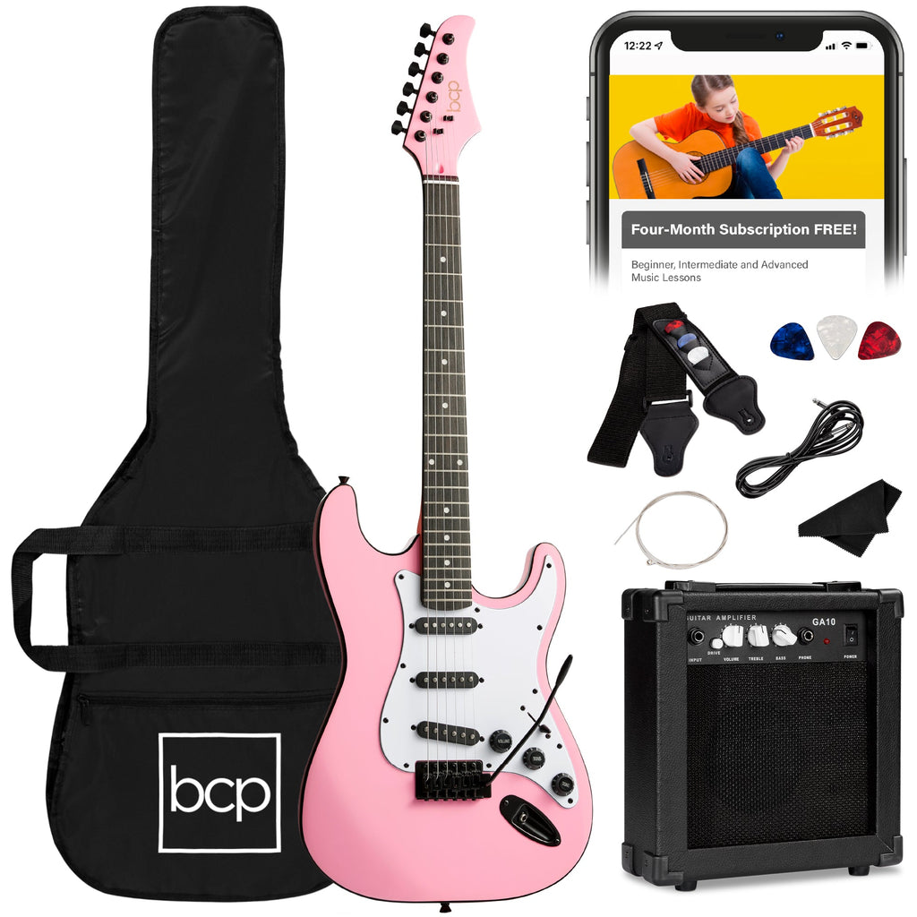 Beginner Electric Guitar Kit w/ Case 10W Amp Tremolo Bar - 39in
