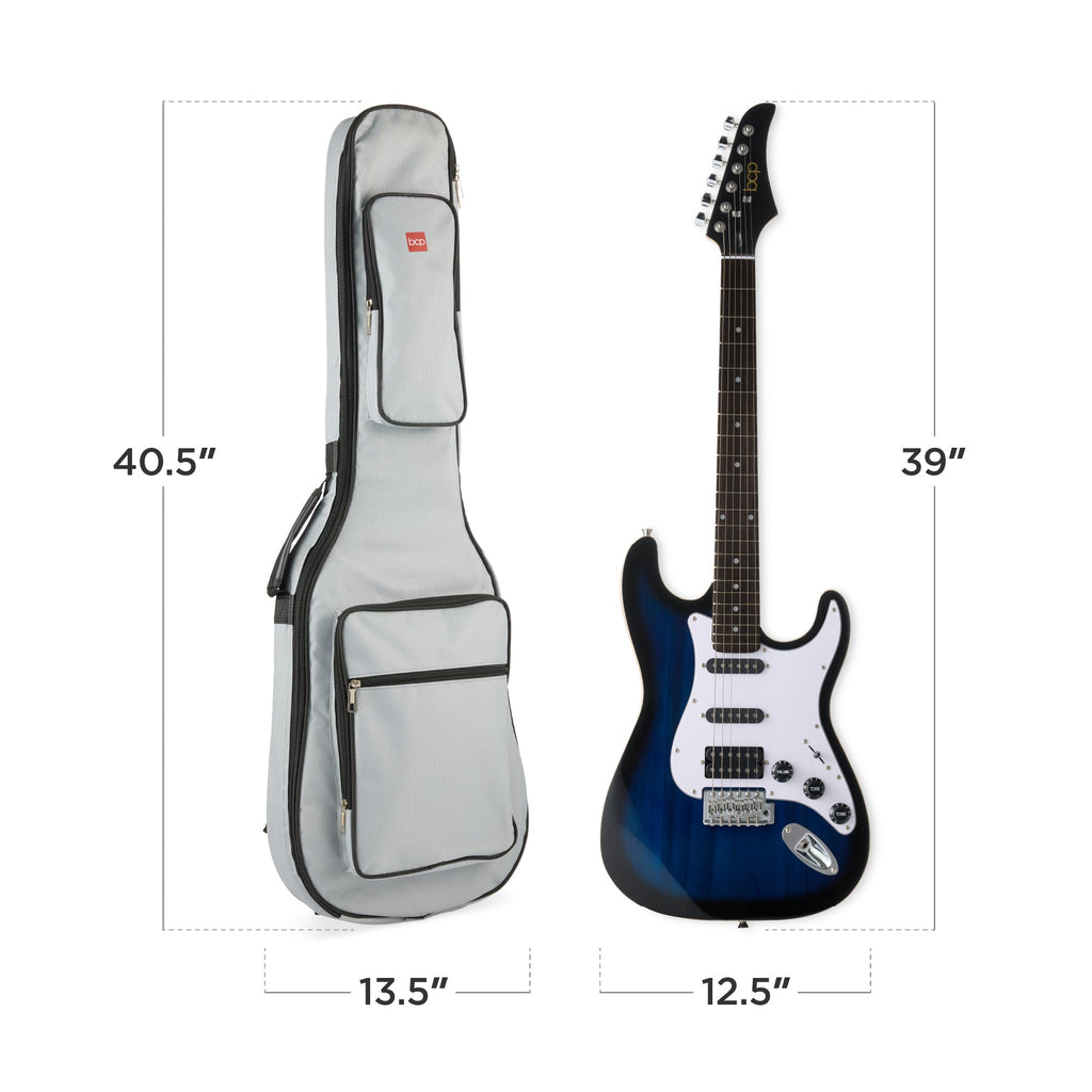 Beginner Electric Guitar Kit w/ Headphone Amp Padded Gig Bag Headphones