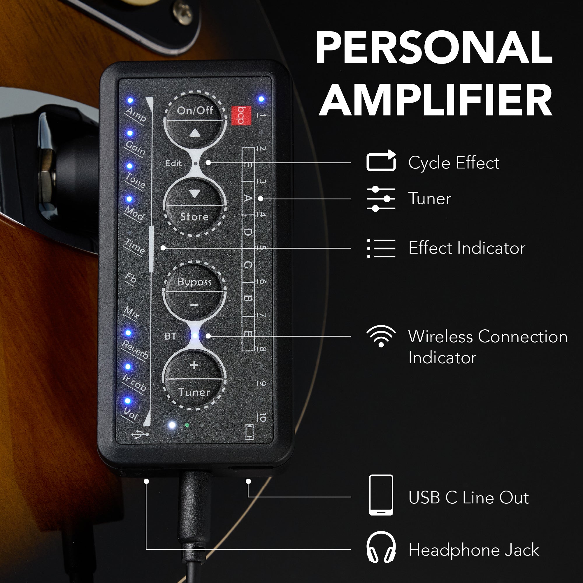 Beginner Electric Guitar Kit w/ Headphone Amp Padded Gig Bag Headphones