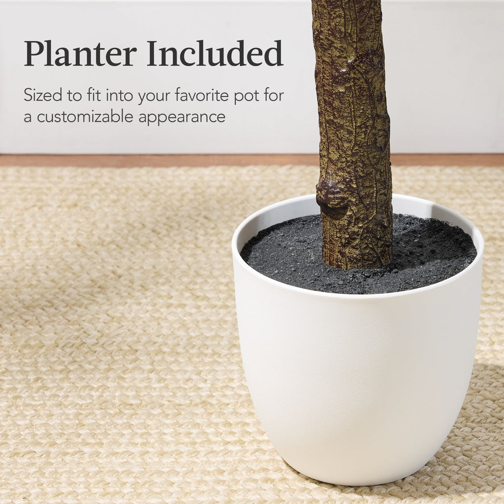 Artificial Olive Tree Lifelike Faux Tree w/ White Pot Decorative Olives