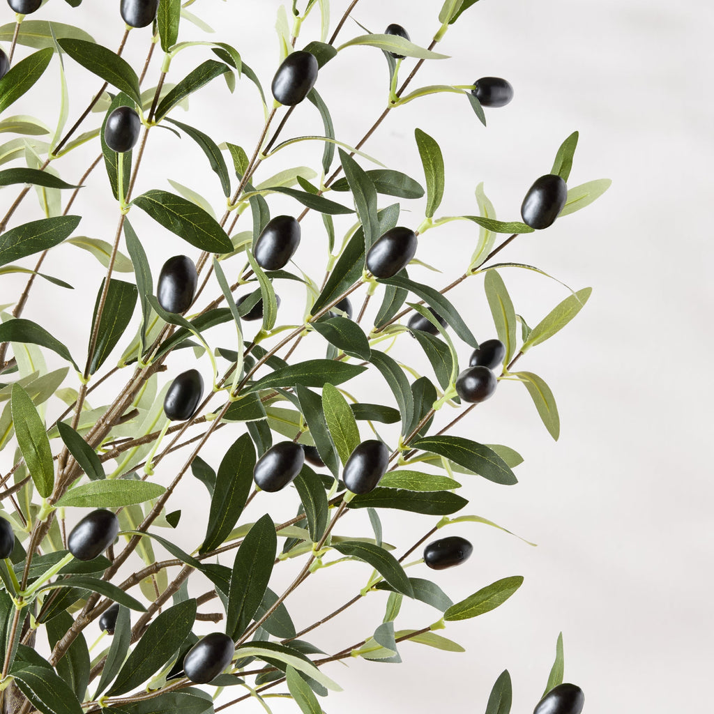 Artificial Olive Tree Lifelike Faux Tree w/ White Pot Decorative Olives
