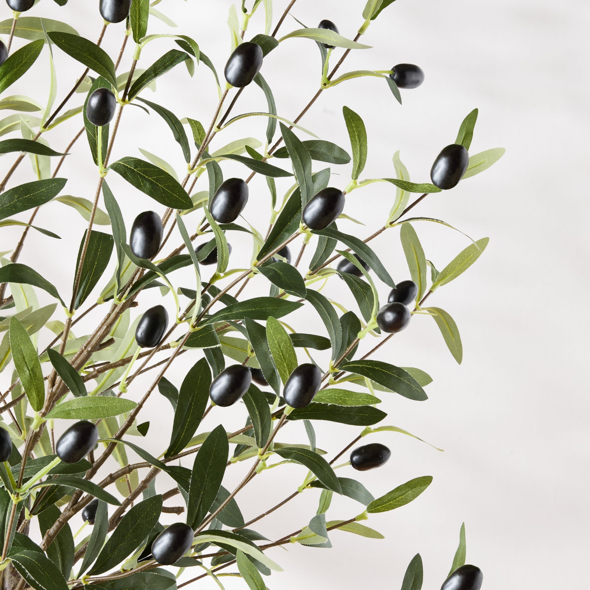 Artificial Olive Tree Lifelike Faux Tree w/ White Pot Decorative Olives