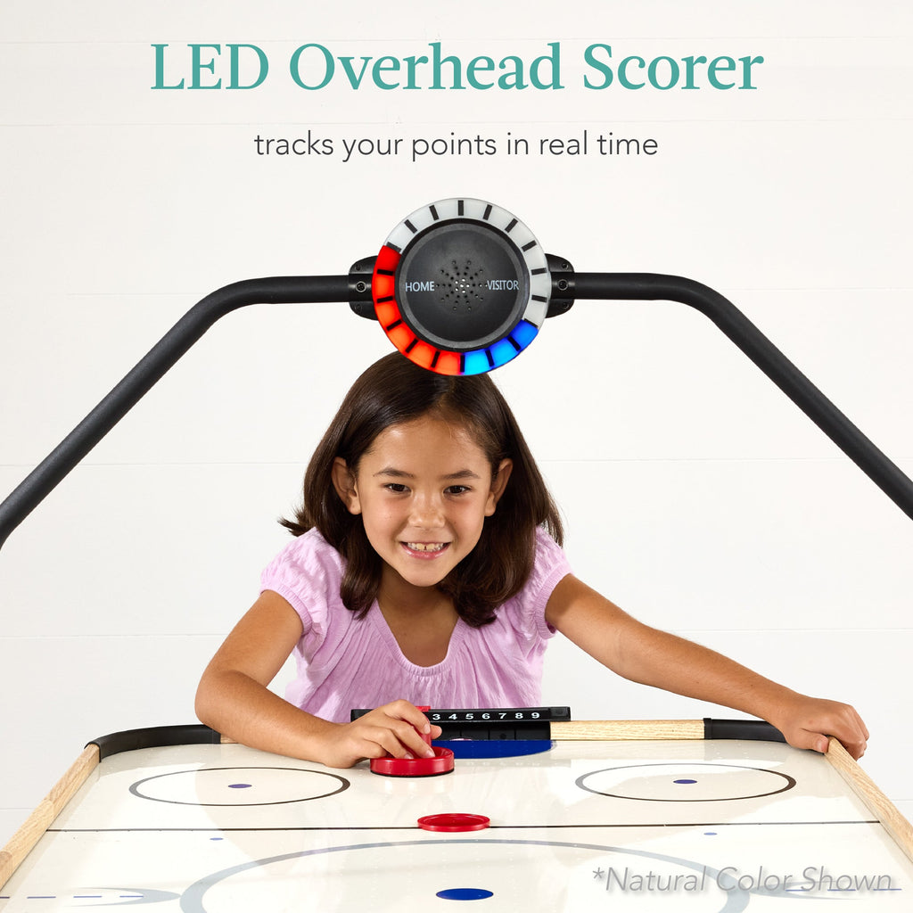 Air Hockey Game Table w/ LED Lights Scoreboard Powerful Motor - 54in
