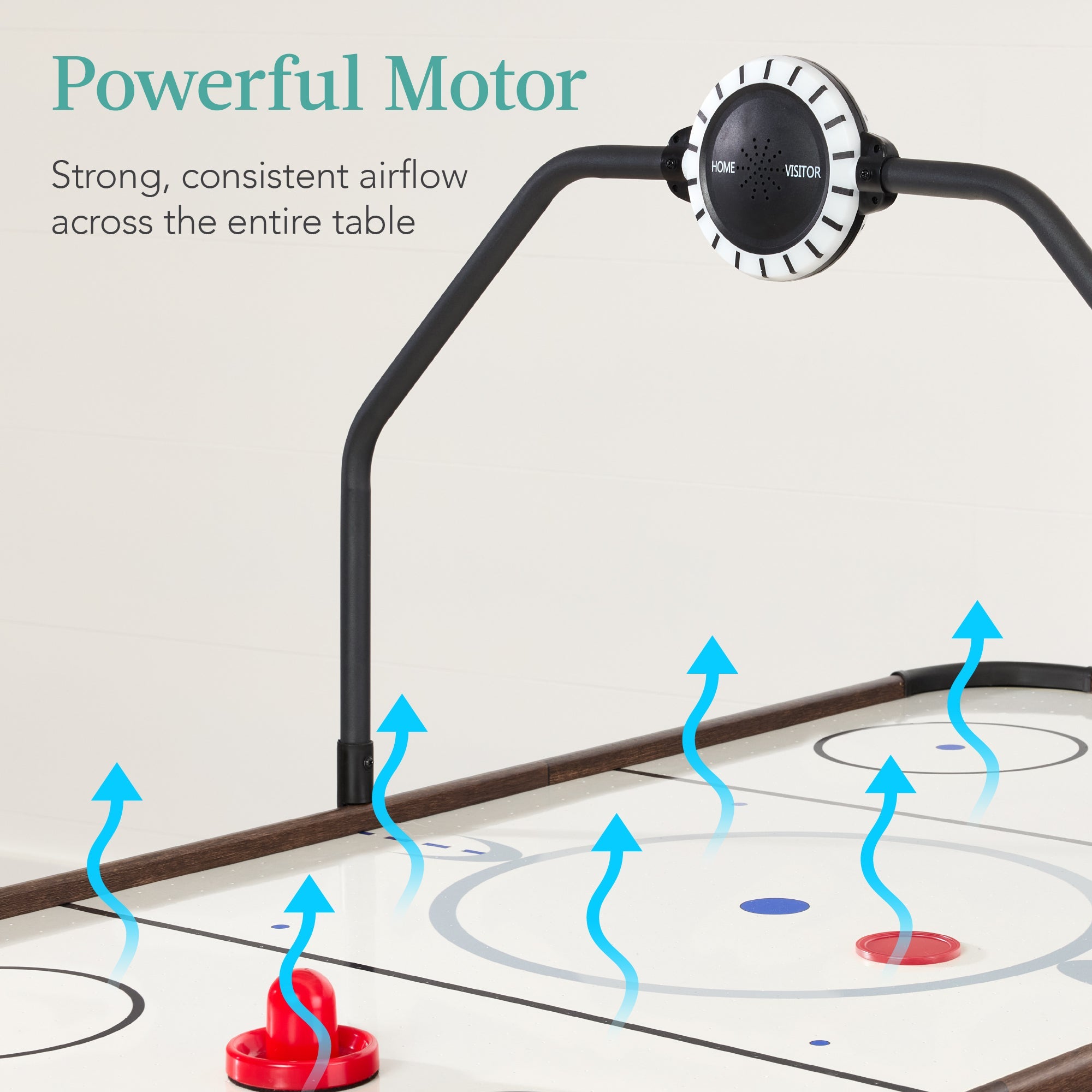 Air Hockey Game Table w/ LED Lights Scoreboard Powerful Motor - 54in